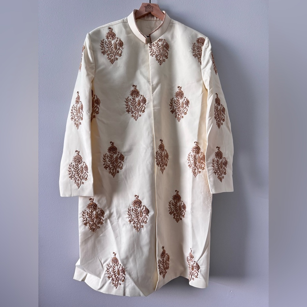 Elegant Cream and Gold Sherwani